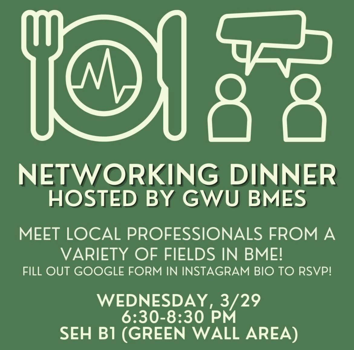 Networking Dinner Hosted by GWU BMES Flyer