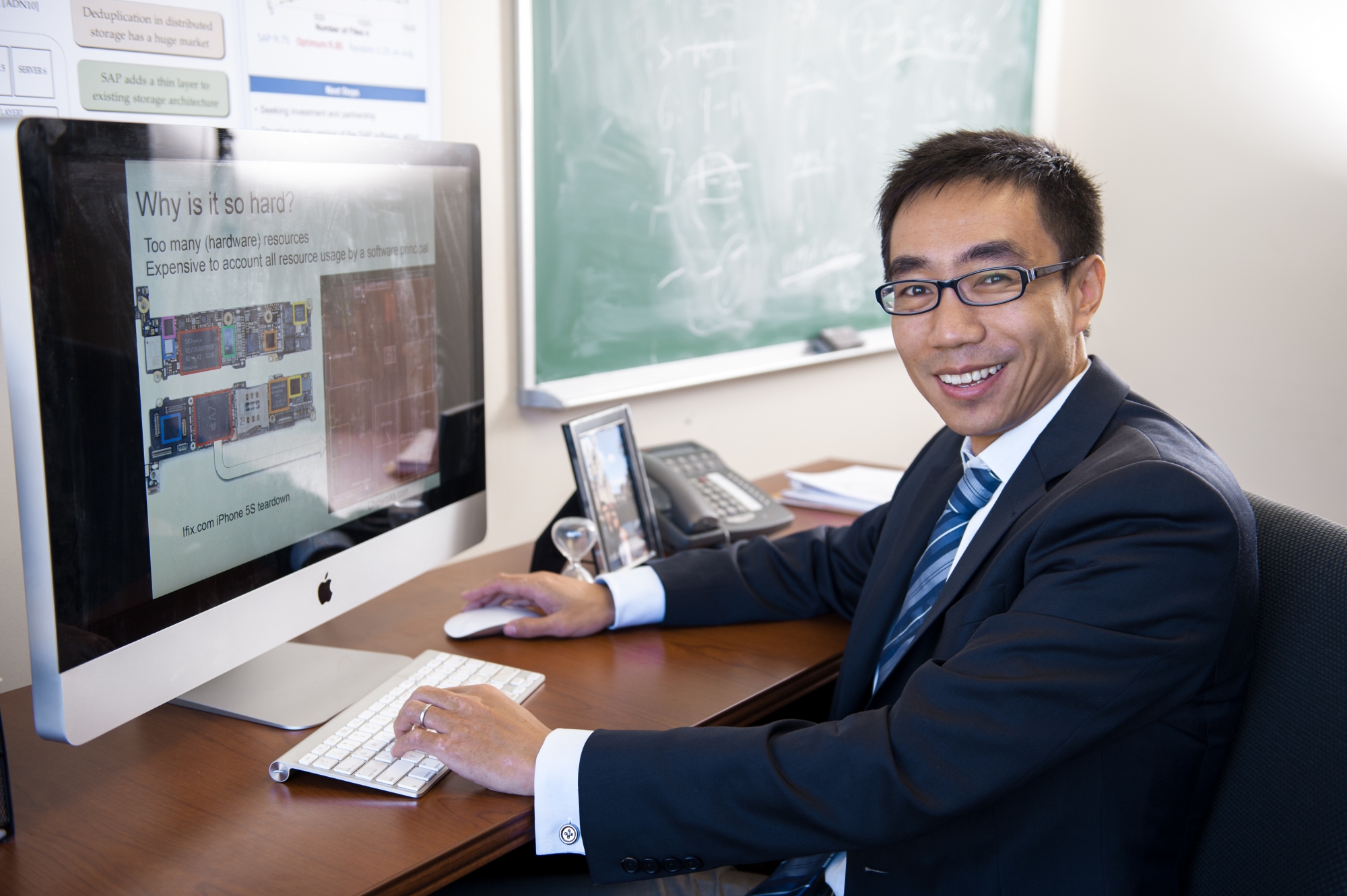 Dr. Tian Lan in his office